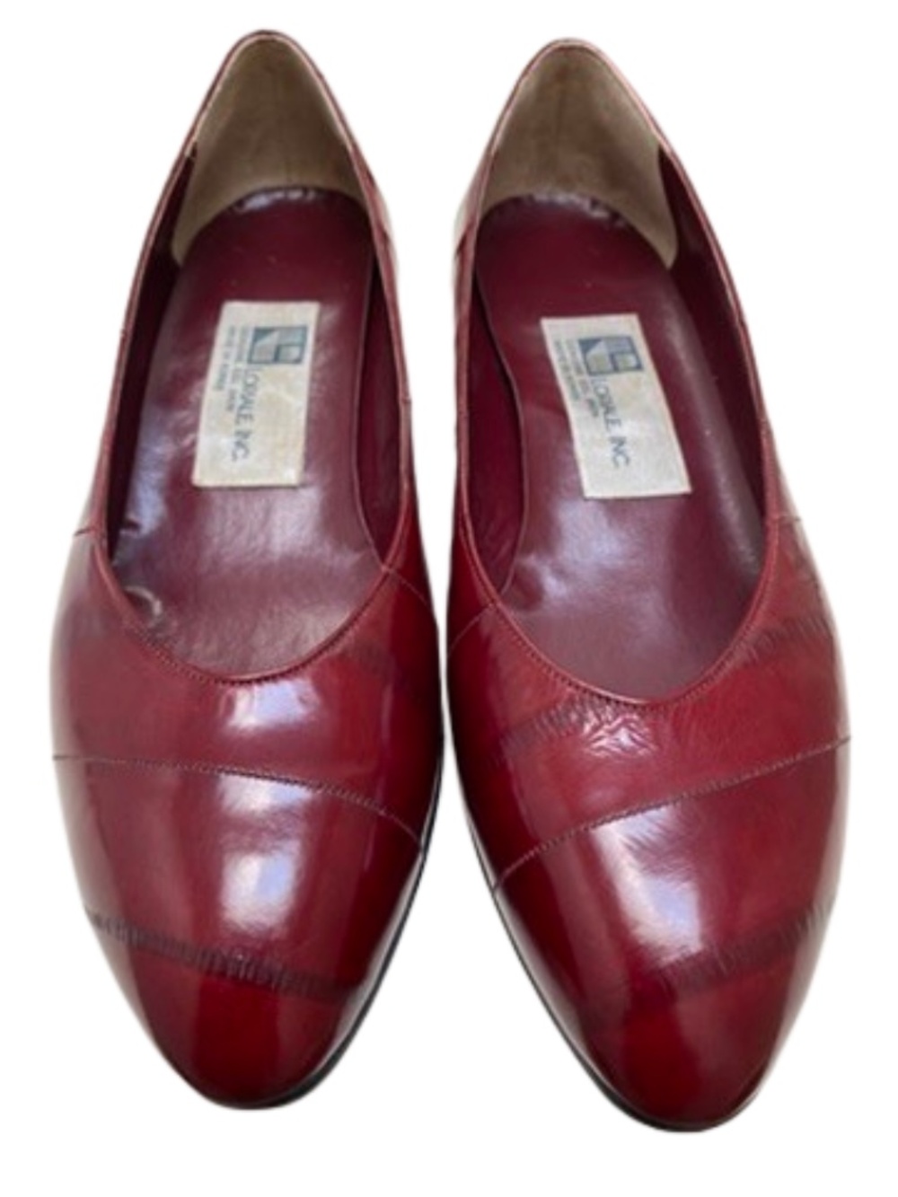 ✨NWOT✨ VTG 80s Lorale Red Genuine Eel Skin Low Block Heel Pumps